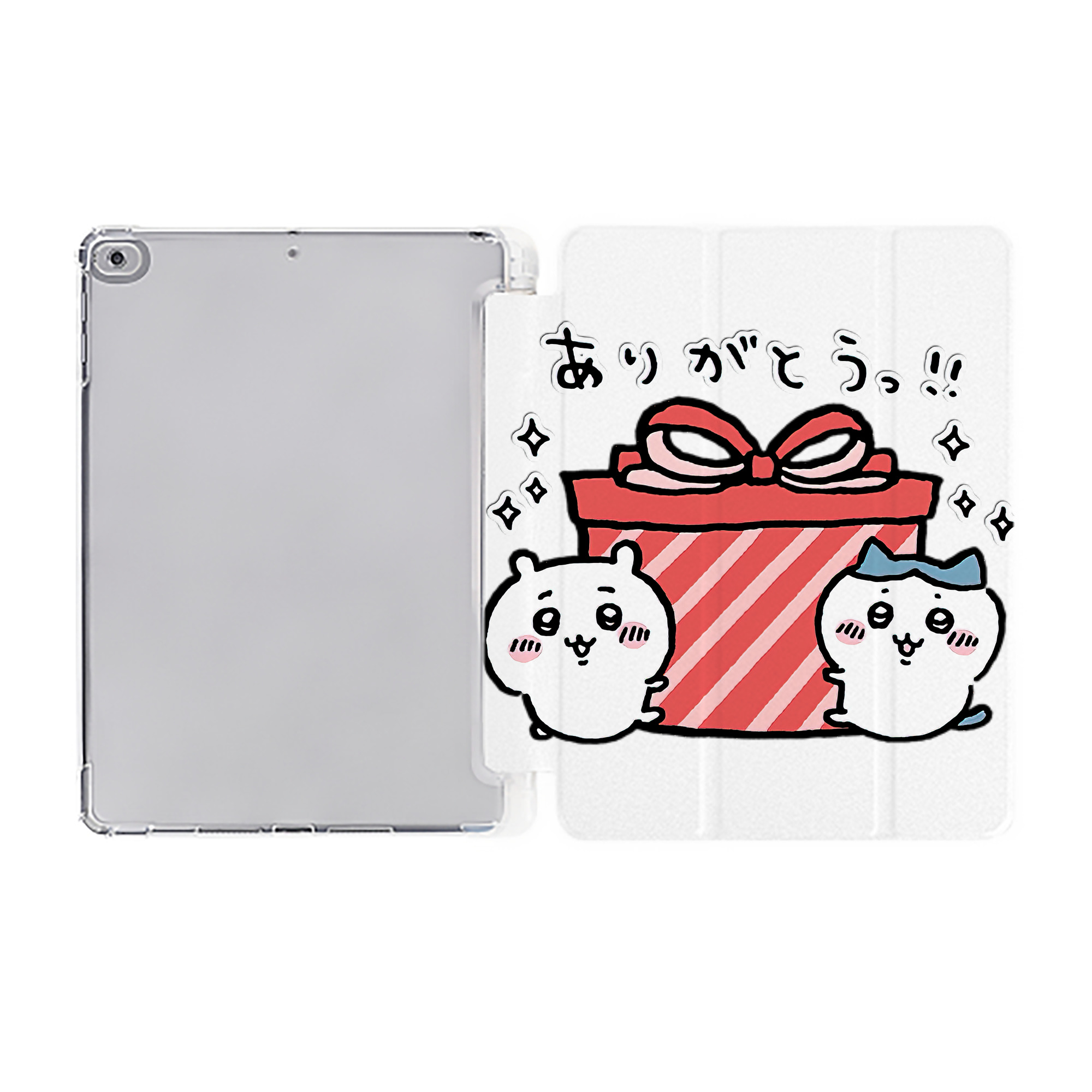 （画像用） ちいかわ ハチワレ Chii-kawa hachiware IPad ケース ペン収納付き 三つ折りスタンド PUレザー×シリコン 対応機種9.5/10.5/10.9インチ